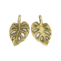 Colgantes de hoja de monstera en aleación de bronce vintage para joyería hecha a mano - Hoja de Monstera (A2-352) / 21x12mm / Bronce Antiguo