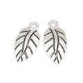 Par de colgantes de hoja vintage en aleación de plata para creación de joyas DIY - Pequeña Hoja Puntiaguda (A3-279) / 19x9mm / Plata antigua