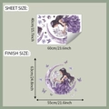 Detail showing fantasy wall sticker sheet size and finished display on wall - 40*60cm/fun-e165