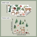 Detail of forest wall stickers showing sheet layout and finished 115x115cm dimensions - 40x100cm x 2 Sheets