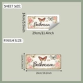 Detail of vintage bathroom wall sticker showing sheet and finish size measurements - 14*29cm / Milky White