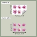 Detail showing dimensions of purple cosmos flower wall decals for bedroom decor - 20*30cm/fun-f380