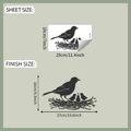 Bird nest wall sticker sheet and finish size dimensions in centimeters and inches - 18*29cm (fun-f390)