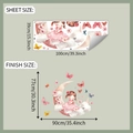 Dettagli sulle dimensioni dell'adesivo murale con bambina e luna e specifiche layout - 39*100cm/fun-L099
