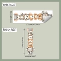 Detail of cartoon animal wall stickers showing sheet size and finished display on a green wall - 39*120cm