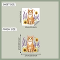 Dimensiones de adhesivos de pared de gato y girasol con tamaños de hoja y acabado - 29cmx29cm