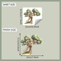 Gedetailleerde blad- en afwerkingsmaat voor de muursticker met boomhut-thema - Boomhut Stijl (fun-kg106)