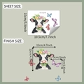 Dimensiones detalladas de adhesivos de pared con cabeza de toro y mariposas - Estilo Vaca con Guirnalda Floral y Mariposa (fun-kg119)