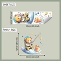 Details zur Bogengröße und zum Endergebnis der Bären-Astronauten-Wandtattoos - 30x90cm (fun-d23)