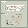 Detailoverzicht van 30x90cm vel met kleurrijke vlinder en bloemen muursticker decor - Kleurrijke Vlinder (fun-d26)