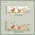Detail showing farmhouse rooster wall decal sheet size 30x90cm and finished layout size - 30x90cm