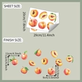 Makro-Detail von Pfirsich-Wandtattoos mit Bogenmaß und fertigen Layout-Abmessungen im Detail - Aquarell Pfirsich (fun-f432) / 20*29cm*2pcs