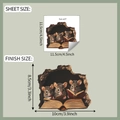 Comparación de tamaños para vinilo de pared ratón 3D con dimensiones de hoja y acabado final - Estilo Ratones Leyendo Libros (fun-s27)