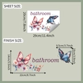 Detailed sheet size and finish dimensions for bathroom floral butterfly wall decals - 20*29cm (fun-f420)
