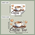 Detailed wall sticker layout showing coffee cup and beans dimensions 30x39cm - 30x39cm (fun-f415)