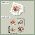 Details zu floralen Wandaufklebern im Retro-Stil mit Größenangaben für Deko-Projekte - 4-teiliges Set (29x29cm)
