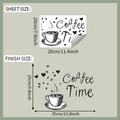 Detail showing wall sticker sheet size and finished coffee cup decal layout design - 20x29cm (fun-f416)