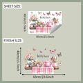 Detail view of kitchen wall stickers showing sheet size 40x60cm and floral teapot patterns - 40*60CM(fun-e182)