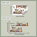 Detail view of kitchen wall sticker dimensions showing 40x60cm sheet and layout size - 40x60cm/fun-e172