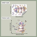 Floral coffee cup wall decal with tea time butterflies and watercolor flower detail - 30x39cm