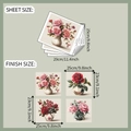 Details von vier Blumen-Wandtattoos mit Maßen 29x25cm in Vintage-Design mit roten Rosen - 25*29cm (fun-f405)