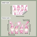 Sheet size and layout view of cute gnome and heart wall stickers for room decor - 40*60CM(fun-e176)