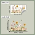 Dimensioni dettagliate del foglio per adesivi murali con coniglietto e girasole - 35*60CM/fun-g22