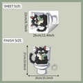 Cartoon black cat wall sticker sheet size and finish size dimensions for toilet decor - Cartoon Black Cat (fun-m283)
