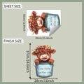 Details zur Wandsticker-Bogen- und Fertiggröße mit niedlichem Hochlandrind-Motiv - 30x39cm