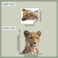 Dettagli sulle dimensioni del foglio e della finitura per l'adesivo murale leopardo - Stile Leopardo (fun-f441) / Stile Trasparente UV