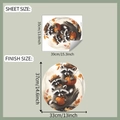 Detailed size specifications for cute raccoon pumpkin and maple leaf wall stickers - 35*39cm / Raccoon with Pumpkin Style (fun-m279)