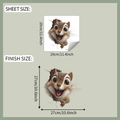 Detailed sheet size 29x29cm and finish size 27x27cm for squirrel wall sticker - Big-eyed Squirrel Style (fun-m281)