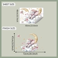 Detail showing dimensions of elephant and moon wall stickers for nursery decor - 40x60/fun-e200