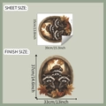 Detail of cartoon raccoon wall sticker showing original sheet and finished dimensions - 35*39cm / Raccoon in Wood Frame Style (fun-m280)