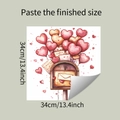Detailed size chart for heart balloon mailbox wall sticker measuring 34cm x 34cm - Heart Balloon Mailbox Style(fun-f451 107)