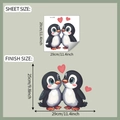 Gedetailleerde afmetingen voor pinguïn muurstickers met hartjes, formaat 29x29 cm - 29x29cm (fun-m298)