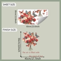Dettaglio dimensioni foglio 30x60cm e finitura 56x45cm dell'adesivo rose e farfalle - 30*60cm
