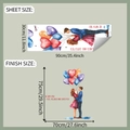 Gids voor velgrootte en afwerkingsmaat voor aquarel hartballon muurstickers - 30*90cm