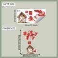 Detail of watercolor heart balloons and cabin wall sticker sheet size and finish size guide - 30*60cm/fun-b97