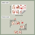 Detail view of cartoon hedgehog wall stickers showing sheet size and layout dimensions - 40*60cm