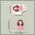 Wandsticker-Set Prinzessin mit 40x60cm Bogengröße und 53x63cm fertiger Wandansicht - 40*60CM/fun-e201