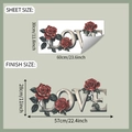 Detalle de vinilo decorativo de rosa roja con medidas y letras vintage estilo Love - 30*60cm (fun-b92)