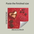 Detail of 34x34cm self-adhesive wall sticker with gold balloons and chocolate pattern - 34*34CM/fun-f446 107 / Red Theme