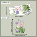 Dettaglio adesivi murali floreali con dimensioni per fiori acquerello e foglie verdi - 30*90cm*2pcs/fun-c65