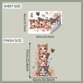 Detail der Katzen-Wandtattoo-Anordnung mit Bogenmaß und fertiger Größe für die Wand - 40*60cm(fun-e191)