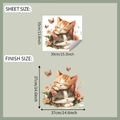 Guía de tamaños para pegatinas de pared de gatos animados durmiendo y flores de colores - 35*39cm/fun-f464
