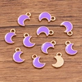Paarse maanvormige hanger met KC goudlaag voor DIY sieraden maken en accessoires - Paars