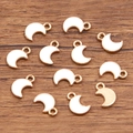 Weiße Emaille Mondsichel Anhänger mit Goldrand für DIY Schmuckherstellung Sets - Weiß