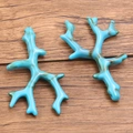 Pendentifs branche corail acrylique turquoise avec veines pour bijoux DIY - Corail Bleu No 23 / 36X60mm
