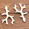Breloques corail en acrylique blanc crème en forme de branche pour bijoux DIY - Corail Blanc No 23 / 36X60mm